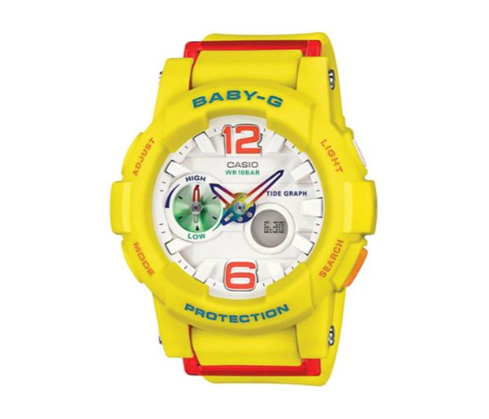 Casio BGA 180 9BDR Baby G Analog Digital Watch Yellow