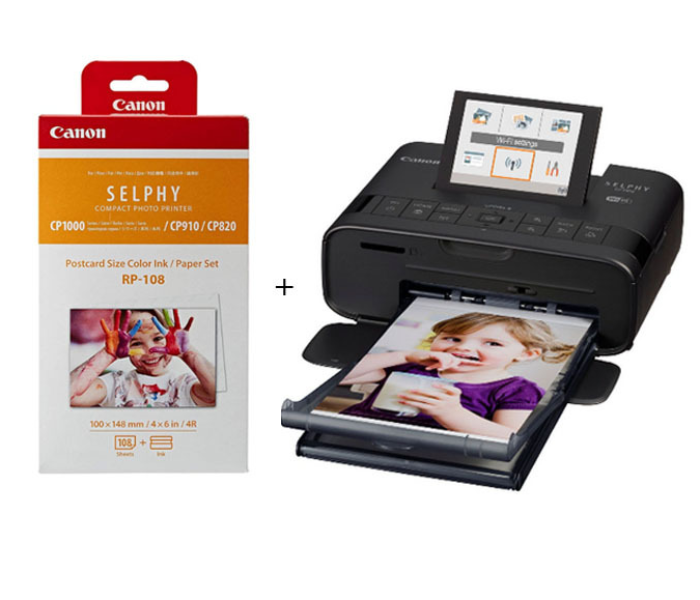 Canon Selphy Wireless Photo Printer with Ink and 108 Photo Sheets