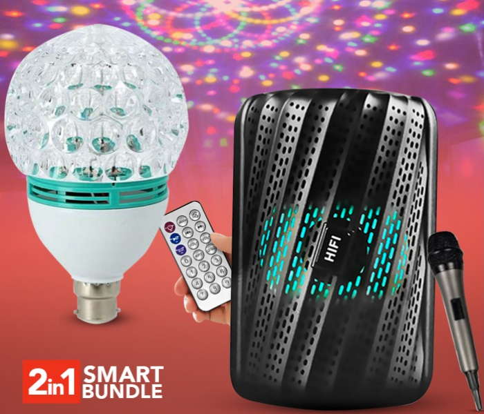 Rotating Disco LED Light Bulb Bluetooth® Speaker