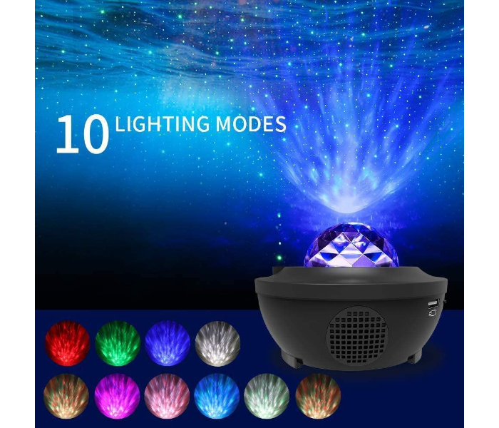 Star Projector, Galaxy Star Night Light Projector Working with Smart App &  Alexa, 10 Color Music Starry Light Projector with Remote & Bluetooth, Ocean  Wave Sky Light Projector for Bedroom Kids (Black) 