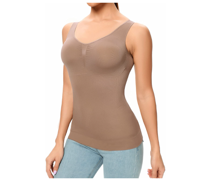 Shapewear Tank Top Cami Shaper with Built-in Removable Bra Pads Tummy  Control Camisole Body Shaper for Women 