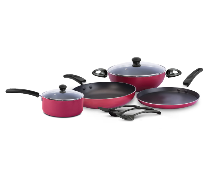 9 Piece High Quality Cookware Set - Black 113310 | saudi.jazp.com