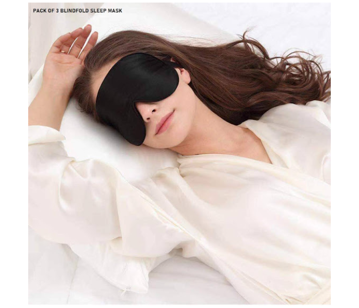 3Pcs Satin Eye Mask Blindfold Blindfolds for Party Games Sleeping