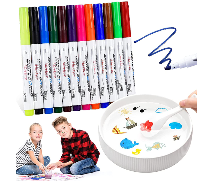 Magical Water Painting Pen, Doodle Water Floating Pens,12 Colors Magical  Floating Ink Pens, Magical Water Painting Markers Toy Gift for Boys Girls