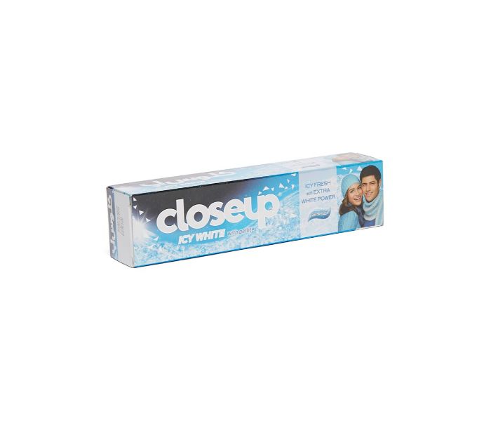 close up icy white toothpaste