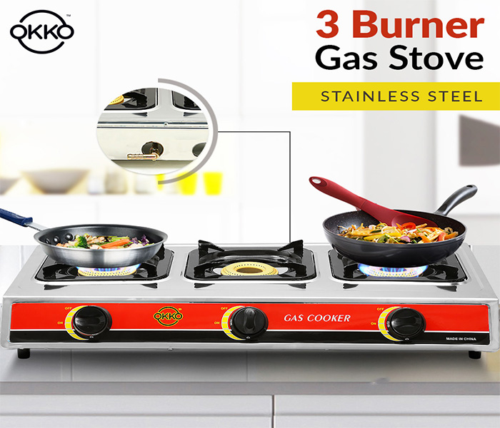 Buy Okko 3 Burner Gas Stove With A26283 Price in Qatar, Doha