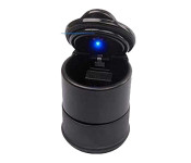 Car Cigarette Ashtray With LED Light - Black