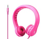 Promate Flexure Super Flexible Lightweight Kids-Safe Foam Headset, Pink