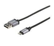 Promate LinkMate-LTF Premium Metallic Lightning Charge Cable - Silver