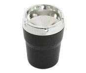 Car Ashtray Chrome - Black & Silver