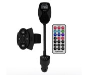 Promate FM10+ Wireless In-Car FM Transmitter Adapter Car Kit with USB Car Charging - Black