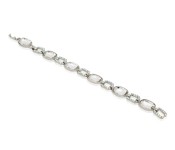 Kavani Silver Chimes Blue and Brown Crystal Rhodium Bracelet 33054