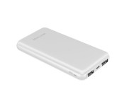 Promate VolTag-10C 10000 mAh Portable Charger Power Bank with Dual USB, White