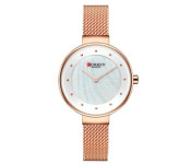 Curren 9032 Analog Quartz Watch For Women Rose Gold and White