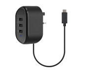 Promate TORNADO-3C USB 3.1 Type-C Home Charger with Cable organizer - Black