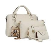 4 Pieces PU Leather Luxury Top-handle Composite Bags Set for Women - White  - Similar Product Imag - ID 40507