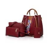 Ladies Luxury Bag 4 pcs Set JA081 - Red