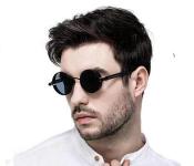 Unisex Retro Punk Style Round Frame Fashion Eyewear - Black/Black  - Similar Product Imag - ID 41250