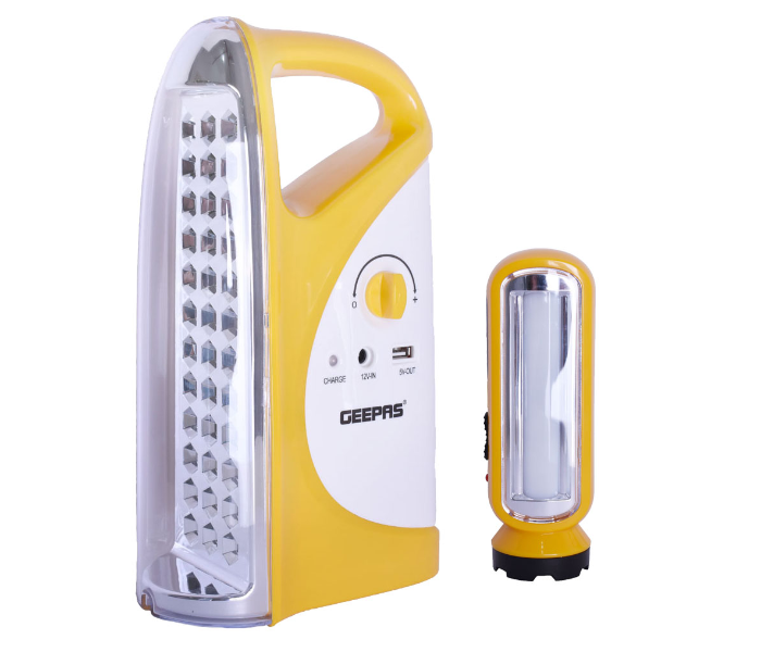 Geepas GEFL4664 18W Rechargeable LED Lantern with Torch - Yellow