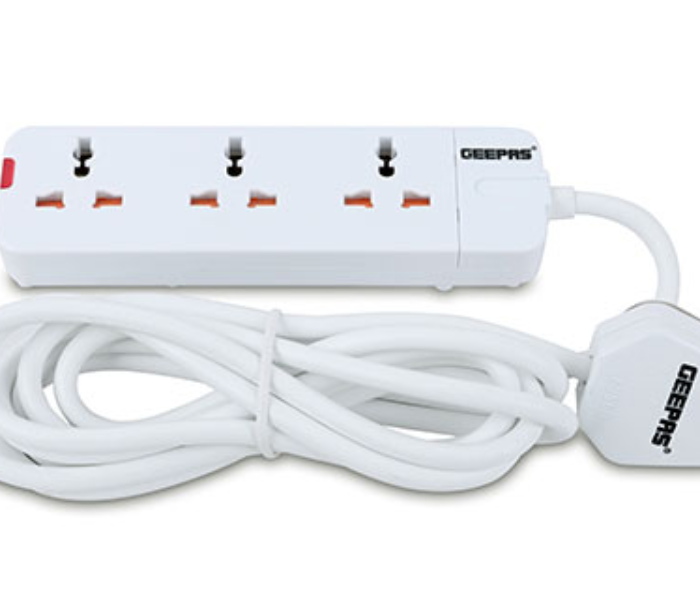 Geepas GES58011 3 Way Extension Socket White Image