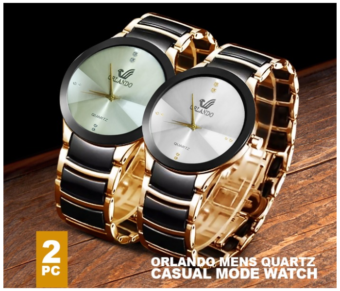 Orlando Mens Quartz Casual Mode Watch - SILVER + Orlando Mens Quartz Casual Mode Watch - WHITE