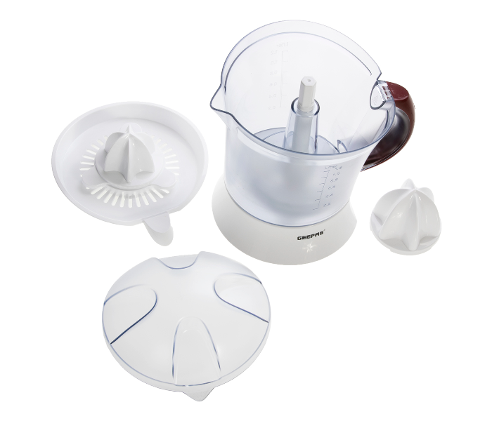 Geepas GCJ5384 1.2 Litre Citrus Juicer with Measuring Scale - White