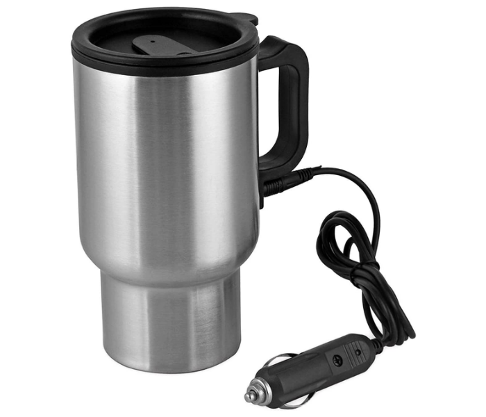 CEM45ML 450ml Electric Mug Stainless Steel Travel Heating Cup with Cigarette Lighter Cable - Silver