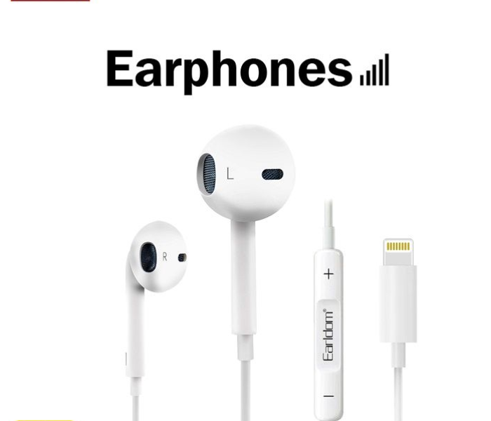 RMN ETE21 Earldom Popup Window Lightening Connector Earpods For Iphone - White