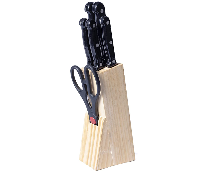 ROYAL KIT 7 Pieces Cutlery Set with Wooden Stand 