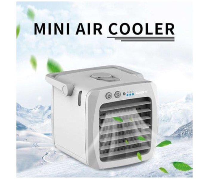 Mini Cooler Air Purifier Portable 3 in 1 Humidifier Fragrance Diffuser for Home and Personal Space - White