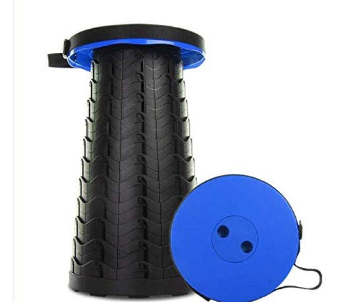 Telescopic Version Portable Stool Retractable Bearing 180Kg Folding and Height Adjustments Stool for easy Take - Blue