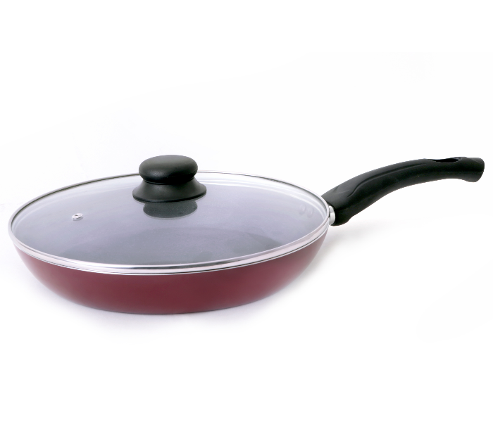Royalford RF2951 24cm Fry Pan with Lid - Red