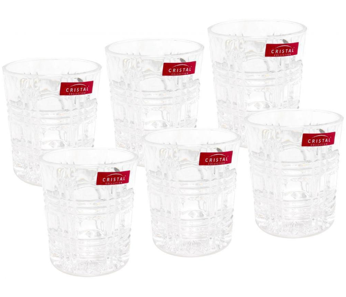 Cristal Collection CRY2617 Rome Short Ball Glass Tumblers Set 6 Pcs -Transparent 