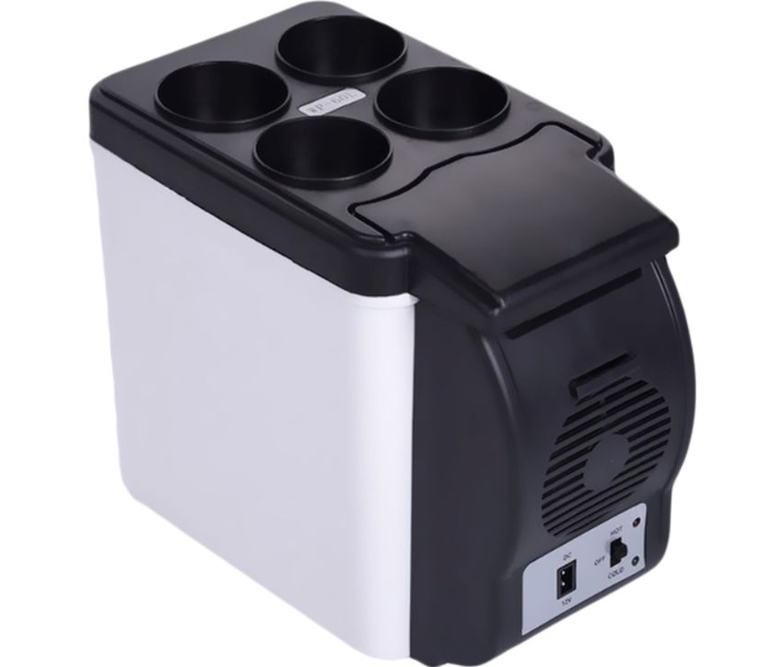 Mini 6 Litre 12V Car Refrigerator Heat Fridge Warming and Cooling Vehicle Refrigerator Cooler Warmer Truck – Black and White