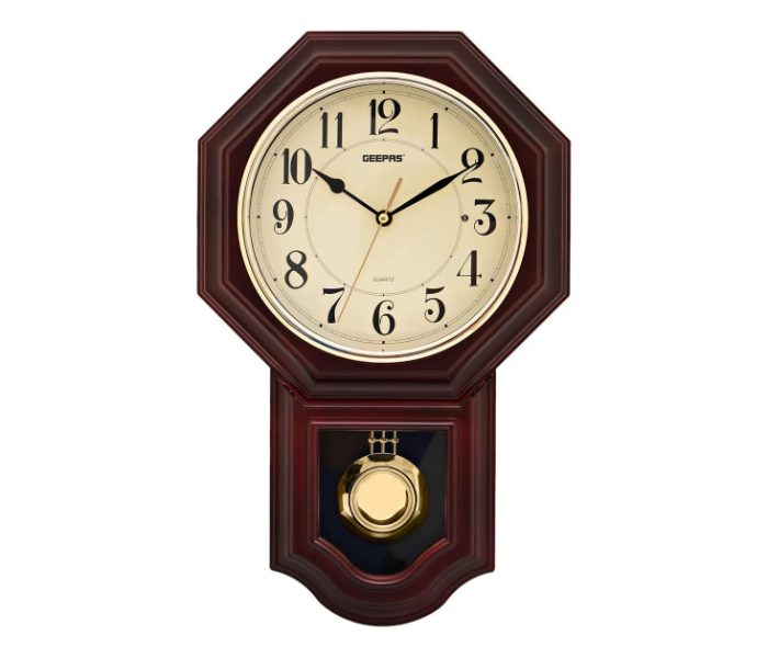 Geepas GWC4810 Pendulum Wall Clock Taiwan Movement - Brown  - Similar Product Imag - ID 54463