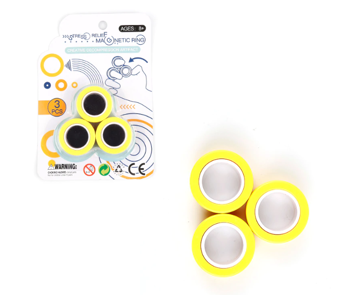 Magnetic Fun Spin Relief Stress Finger Game Attention Roller Ring - Yellow  - Similar Product Imag - ID 52778