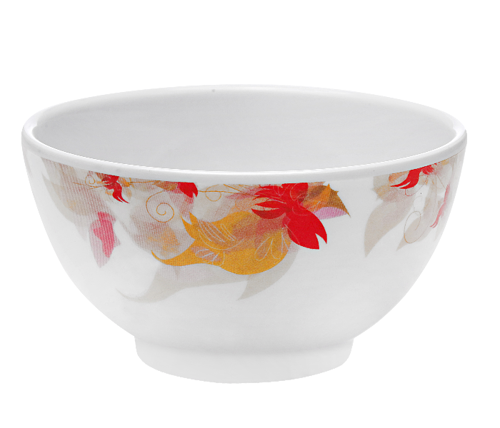 Royalford RF5102 3.5-inch Flower Carnival Melamine Ware Rice Bowl - White