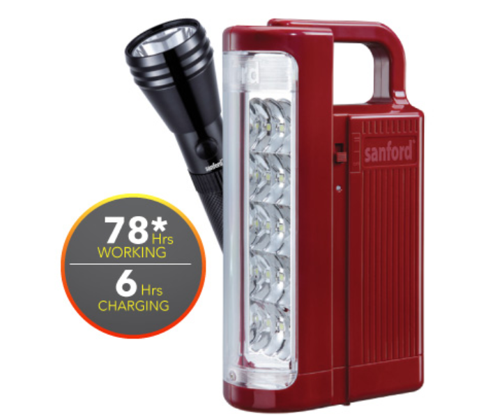 Sanford SF6213SEC Emergency Lantern with Rechargeable Searchlight - Red and Black-img1626710806