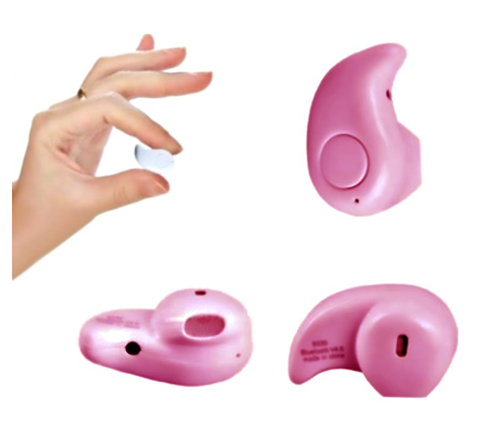 S530 Mini Invisible Single Bluetooth Headset With Mic - Pink