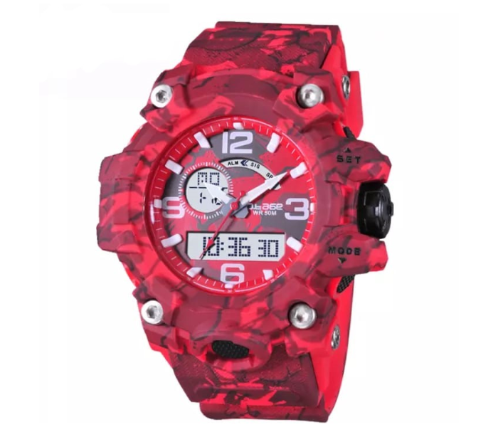 S Shock Casual Sports Watch Waterproof for Men - Army Red