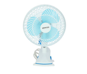 Krypton KNF6035 8-inch Oscillating Plastic Table Fan - White & Blue