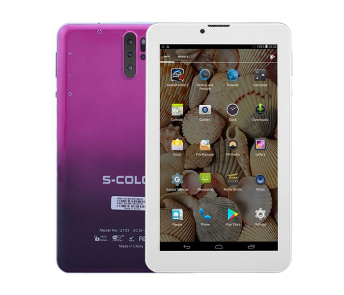 S-Color U703 7-Inch 2GB RAM 16GB 4G LTE Dual SIM Android Tablet - Purple