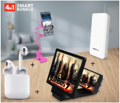 I11-TWS True Wireless Mini Bluetooth Air Pods - White + Demaco Super Power Bank 20000mAh - White + F1 Magnifying 3D Screen Amplifier Enlarged Screen Mobile Phone – Black + Lazy Bracket Mobile Phone Holder Assorted