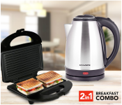 DLC 600 750Watts Sandwich Maker - Black + Starex SK 501 1.5 Litre Electric Cordless Kettle 