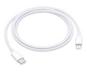 USB Type C To Lightning Data Charging Cable for Apple Devices, White Front View - ID 66092