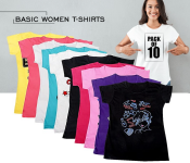 FN-Pack of 10 Pieces Basic Women T-shirts - Large