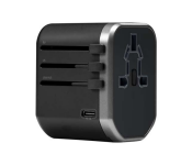 HeatZ ZA55 Universal Fast Travel Adapter With Type C And Dual Port USB - Black