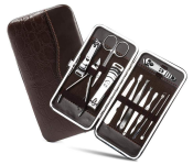 Manicure Pedicure Set of 12 Nail Clipper Set Nail Tool with Luxury Suitcase - Stainless Steel