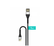 HeatZ ZCS07 1 Meter Nylon Material Micro USB Cable - Black and Silver