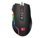 Heatz ZM54 Gaming Mouse with RGB Lights- Black Front View - ID 67847